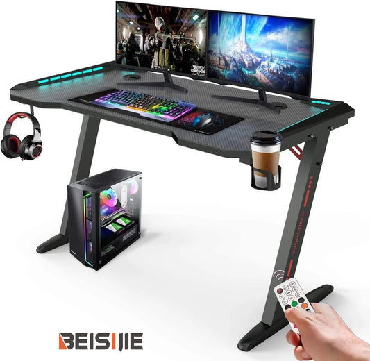 table gamer avec rgp gaming desks black LED RGB  pour pc 1;20CM